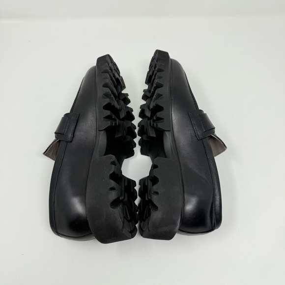 New AllSaints Emily Leather Loafer In Black Sz 10 - Picture 9 of 11